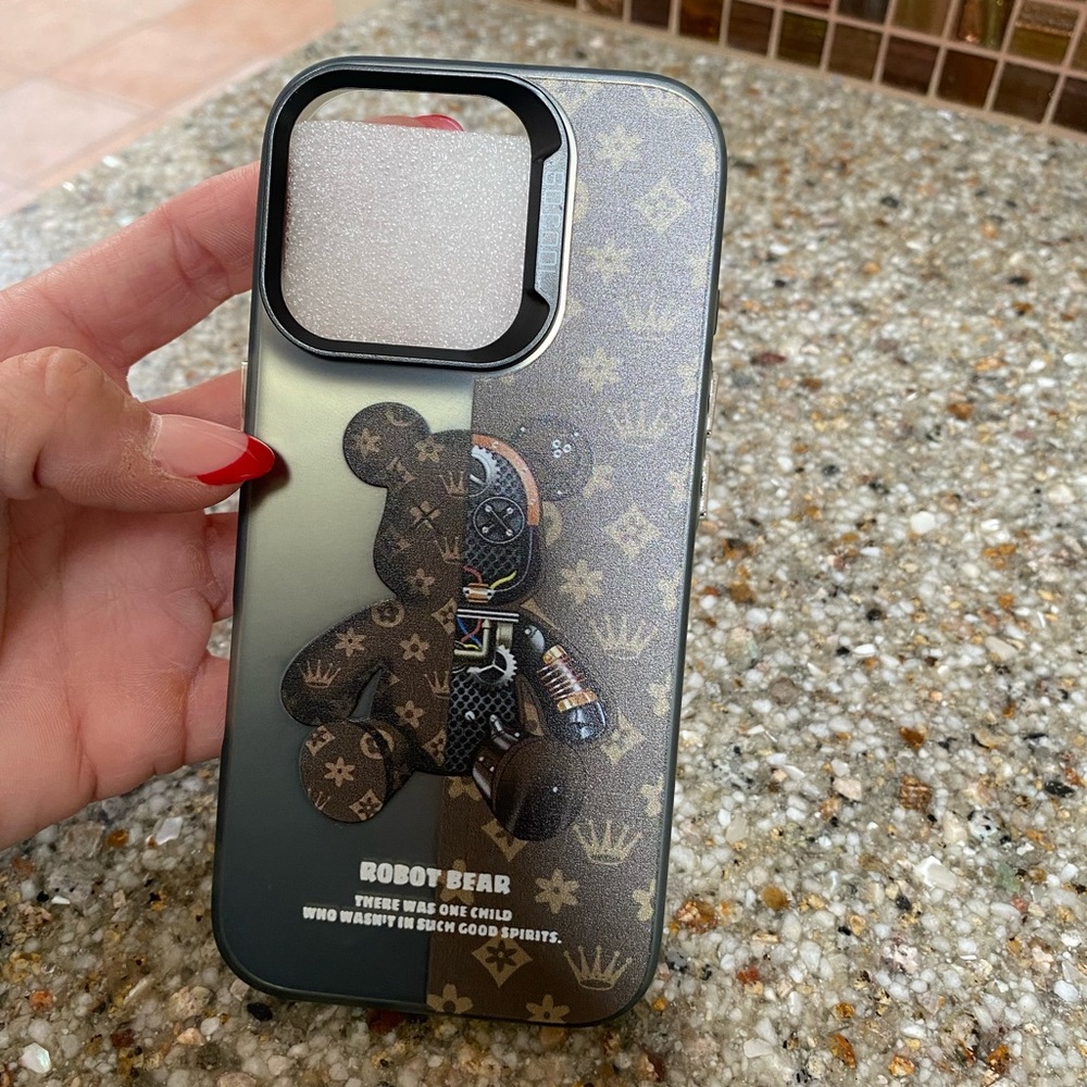 Robot Bear Black Phone Case